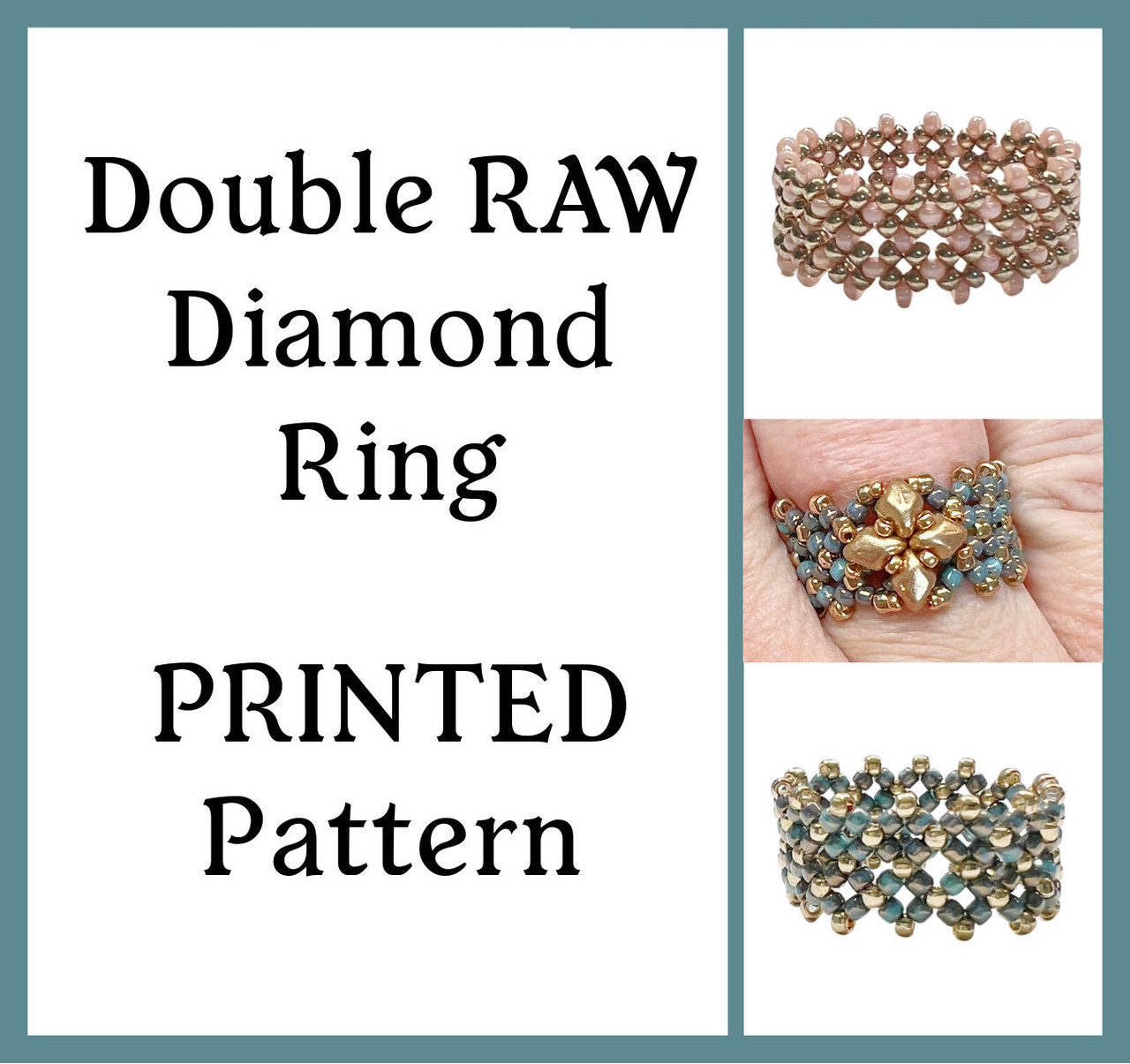 Double RAW Diamond Ring PRINTED Pattern
