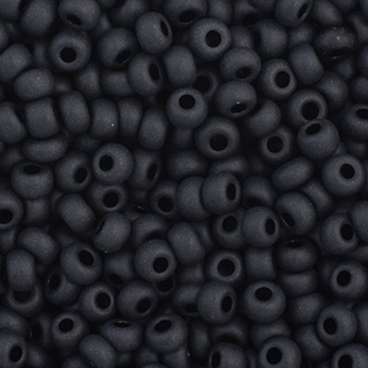 11/0 Opaque Matte Black Preciosa Seed Beads (20g) 23980M