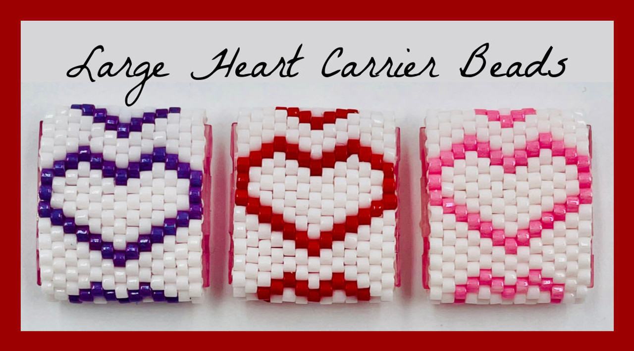 Large Heart Carrier Beads PRINTED Pattern - Mailed to your Home