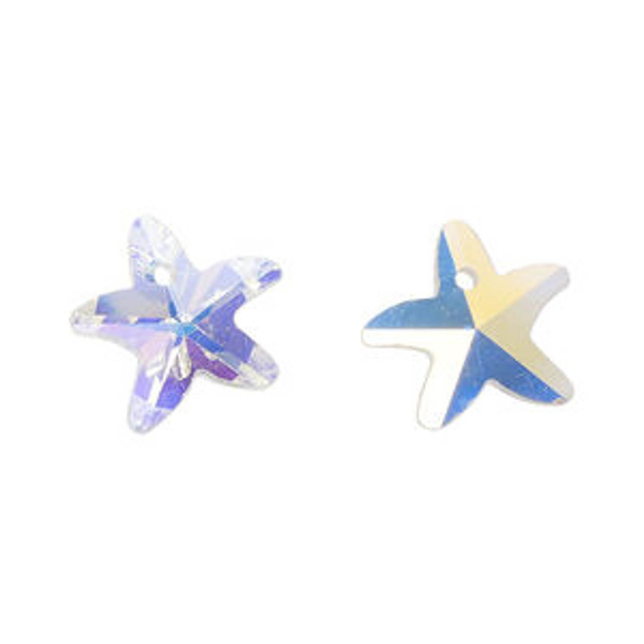 14x14mm Crystal AB Starfish (2 Pieces)