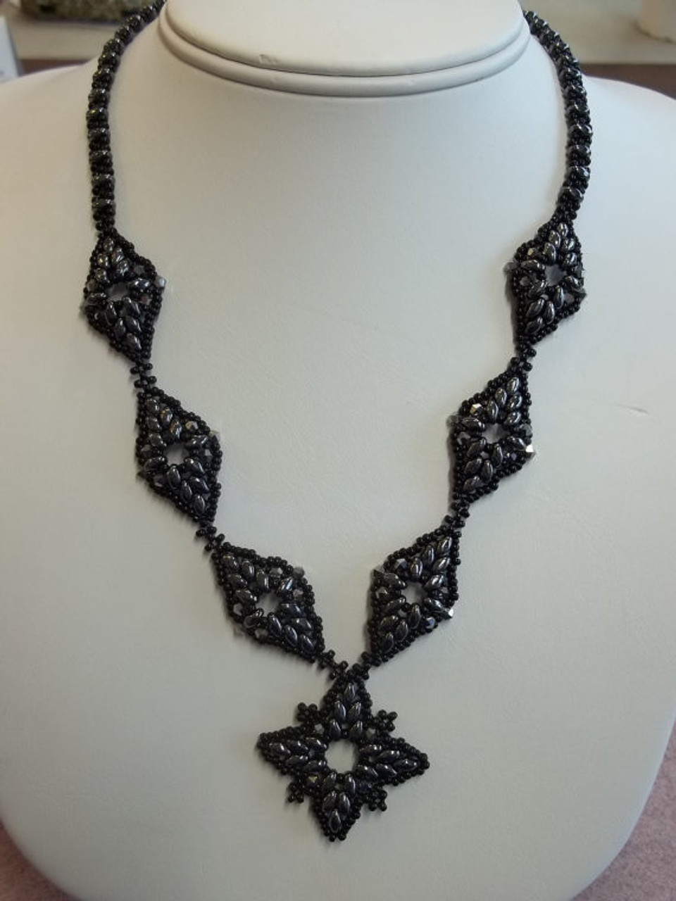 Diamond Duo Necklace PRINTED Pattern - Mailed to your Home Diamond Duo Necklace PRINTED Pattern - Mailed to your Home