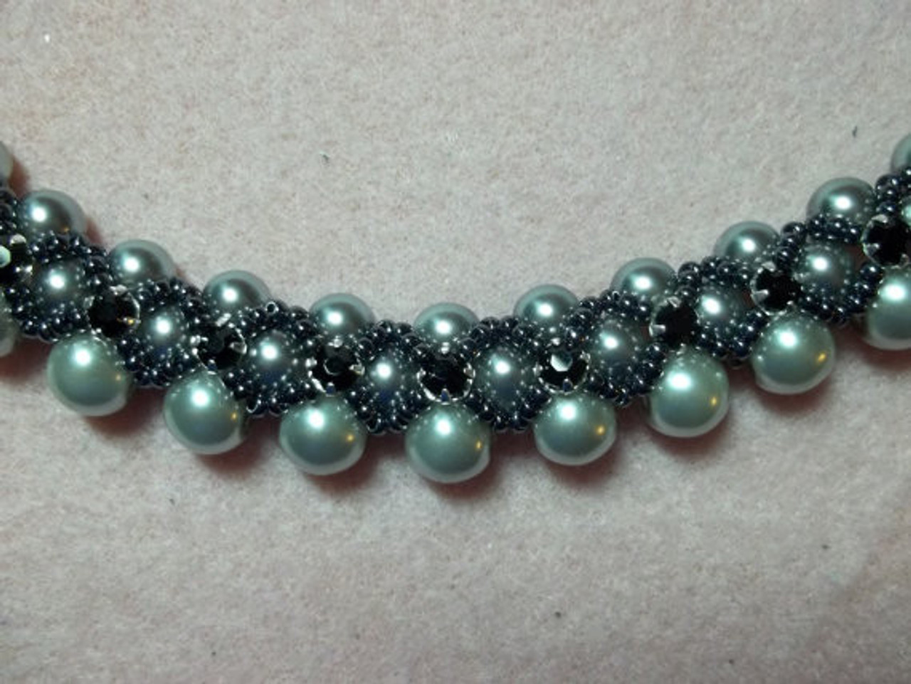 Montee Embellished Pearl Collar Necklace PRINTED Pattern - Mailed to your Home