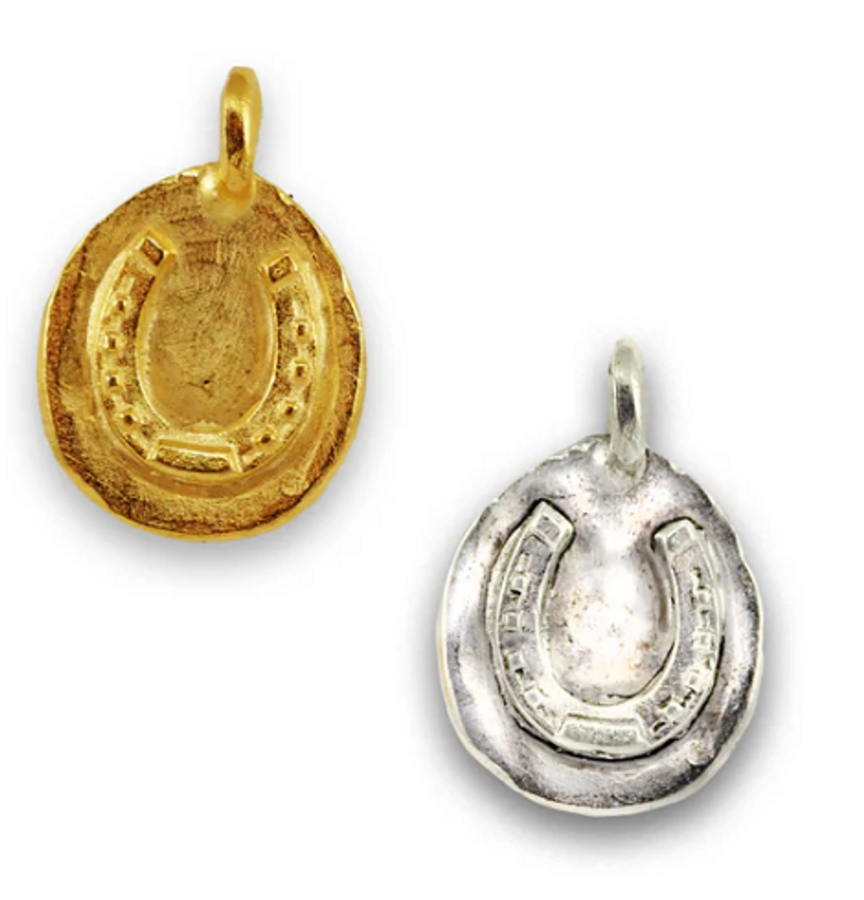 18x16mm Horseshoe Disk Charm with Bail (1 Piece) GOld