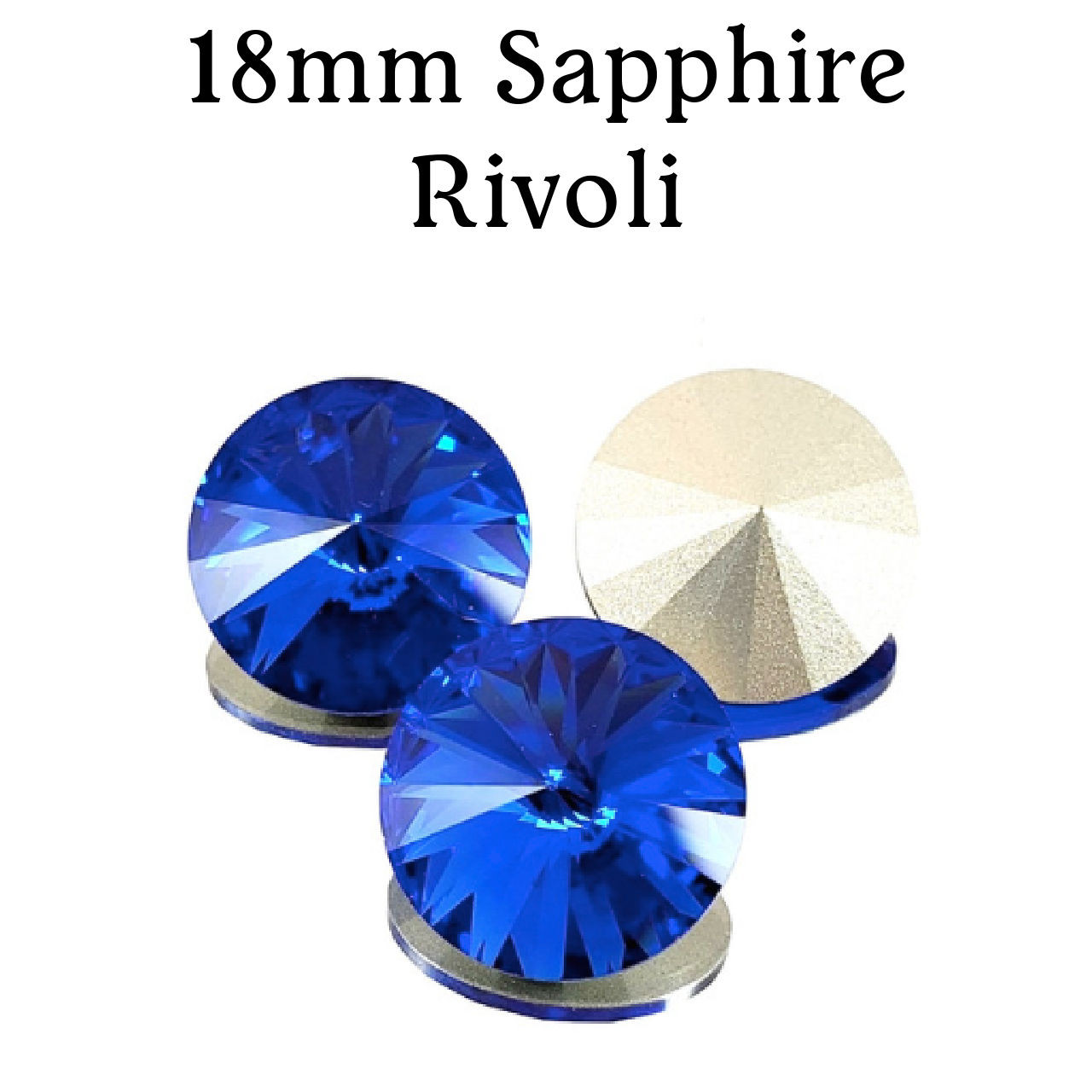 18mm Sapphire Rivoli (1 Piece)