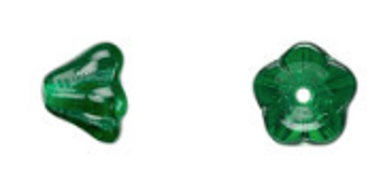 8.5x6.5mm Green Flower Bell (20pk)