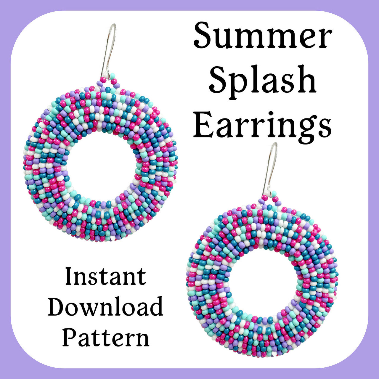 Summer Splash Earrings Instant Download Pattern