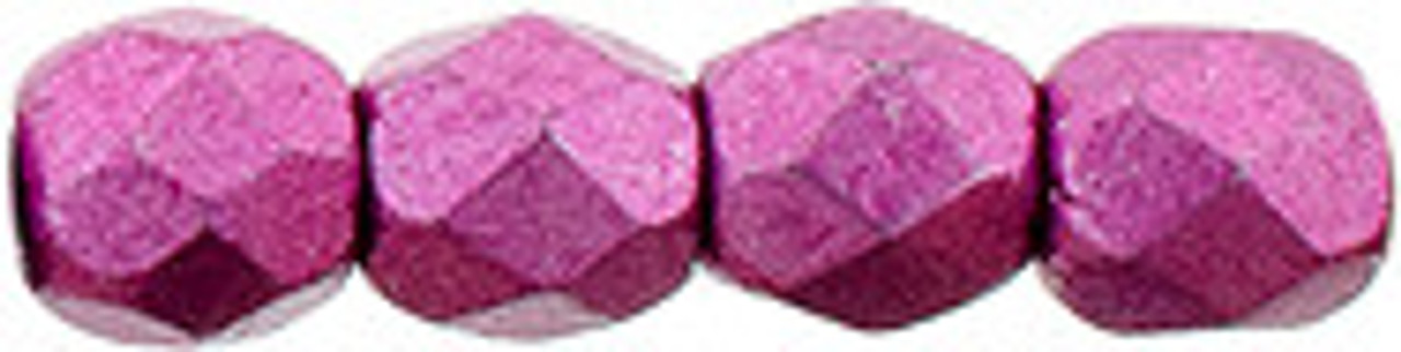 6mm Pink Yarrow Fire Polish Beads (25 Beads)
