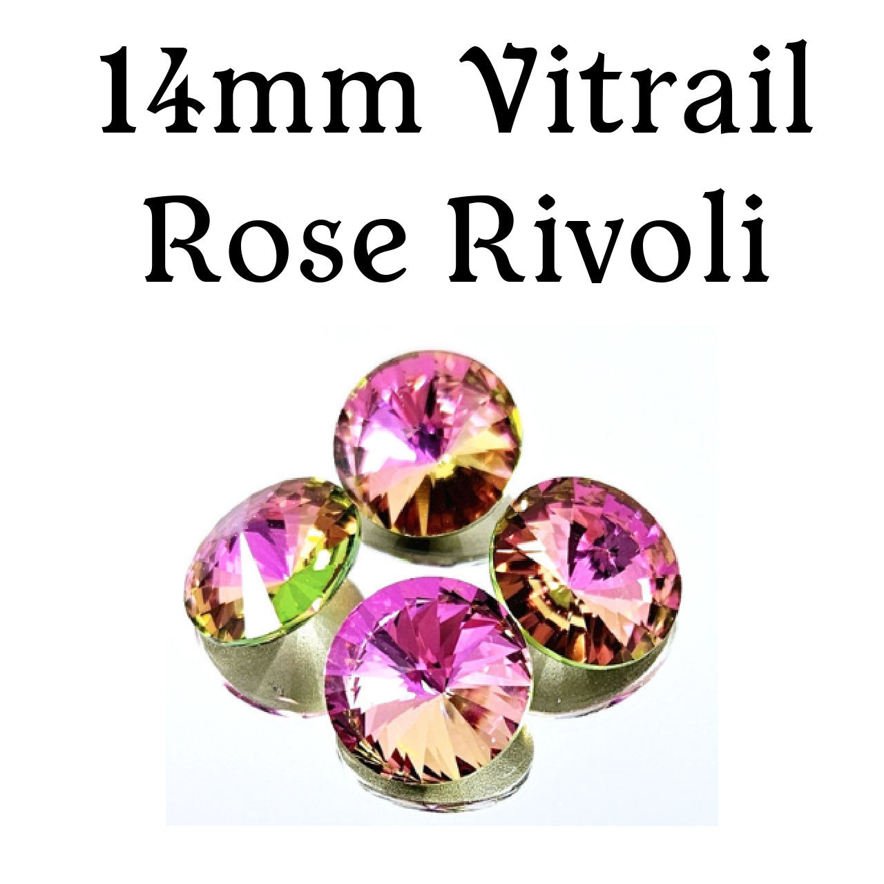 14mm Vitrail Rose Rivoli (1 Piece)