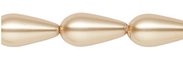 15x8mm Champagne Pearl Tear Drop (6pk)