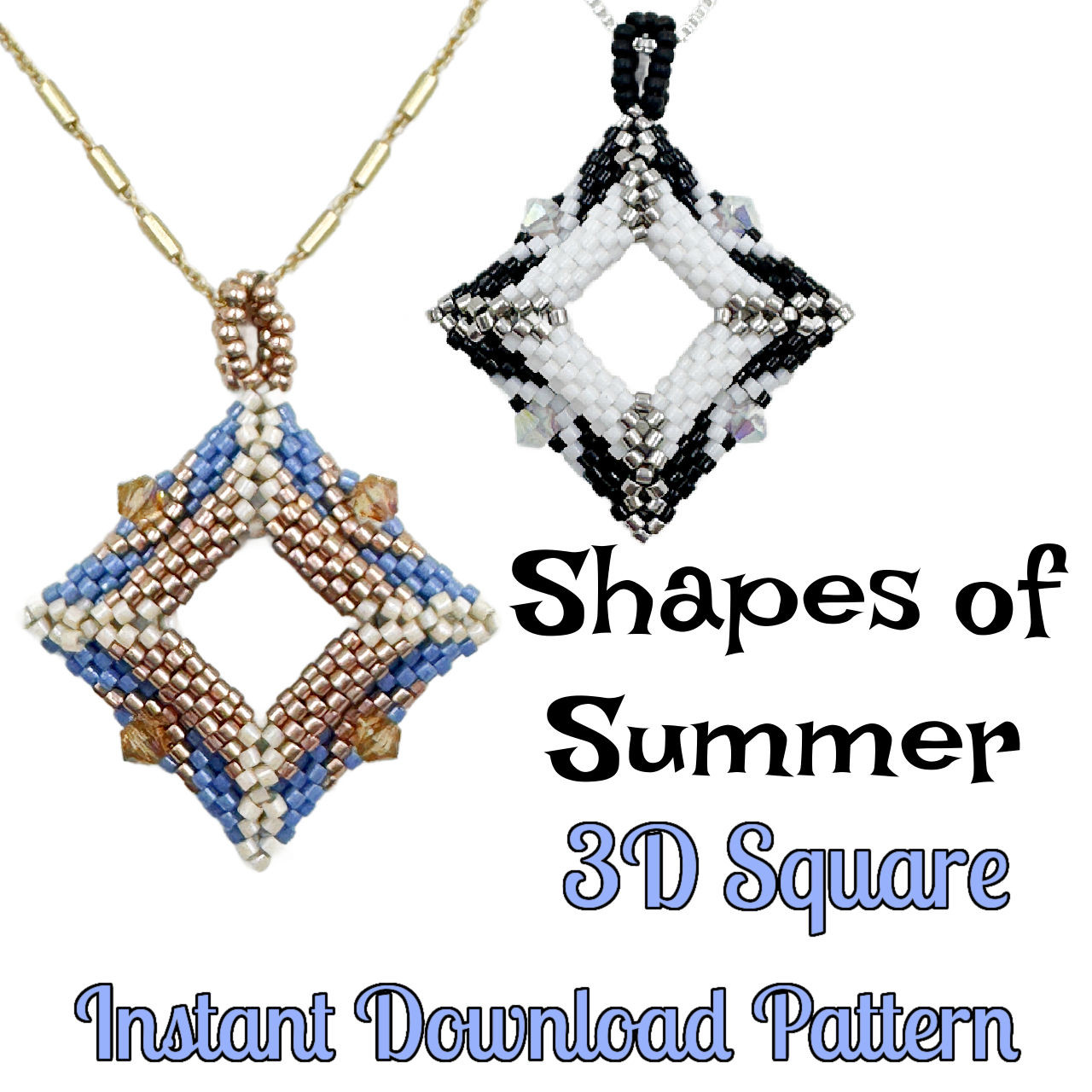 Shapes of Summer - 3D Square Instant Download Pattern