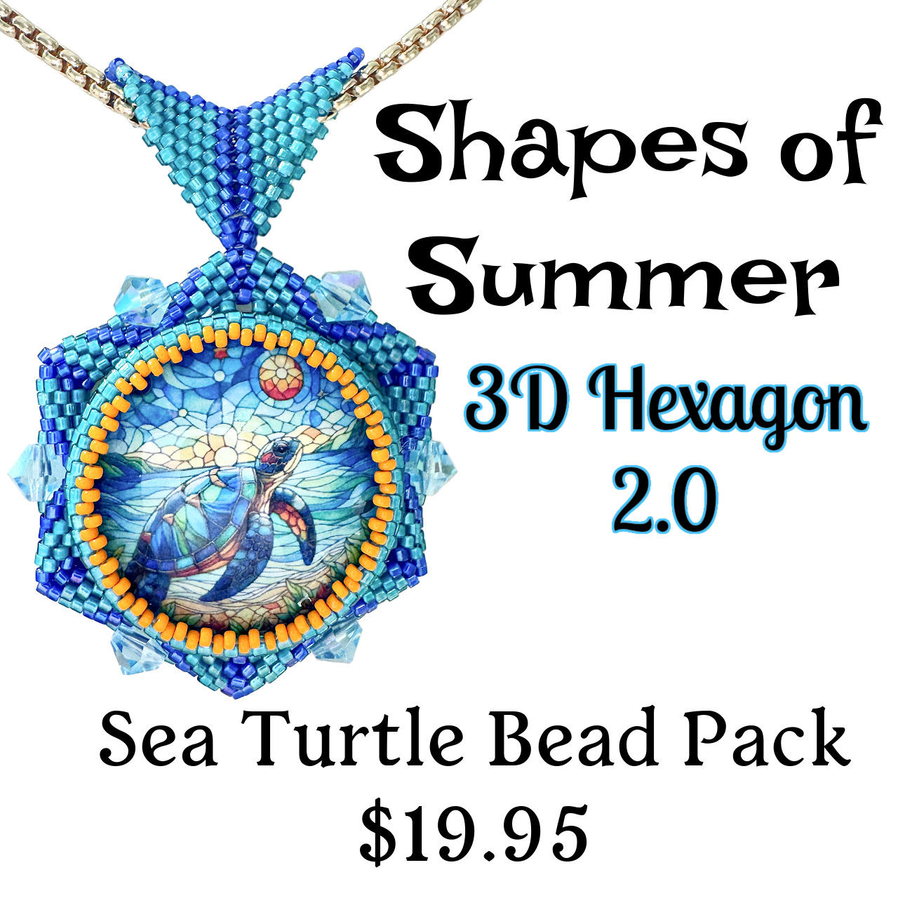 Sea Turtle 3D Hexagon Pendant Kit