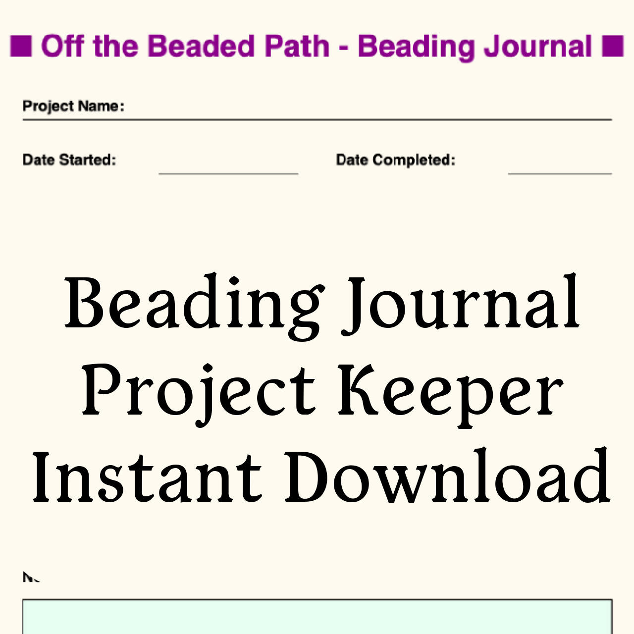 Beading Journal Project Keeper Instant Download Beading Journal Project Keeper Instant Download