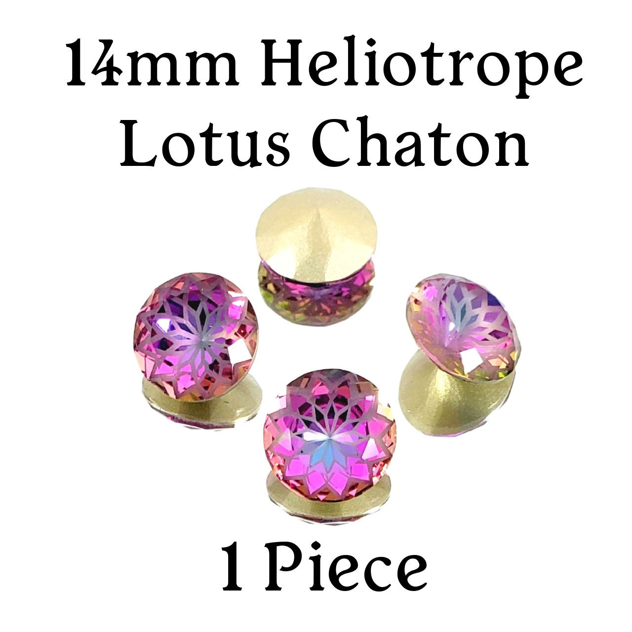 14mm Heliotrope Lotus Chaton (1 Piece) 14mm Heliotrope Lotus Chaton (1 Piece)