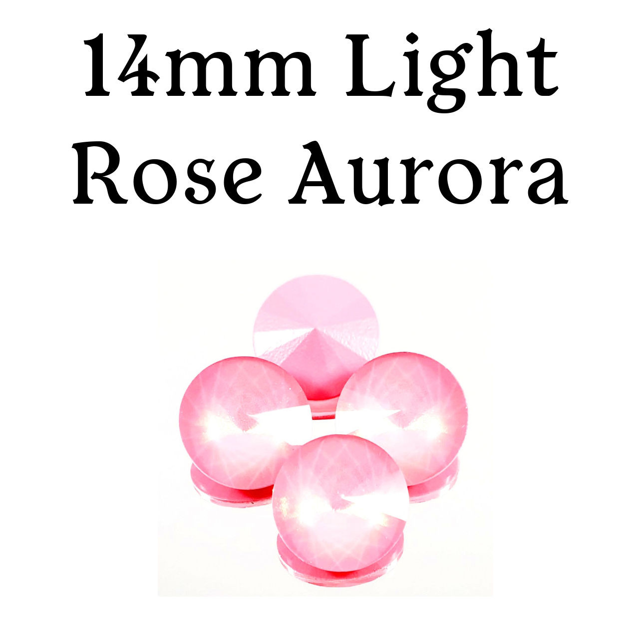 14mm Light Rose Aurora Rivoli (1 Piece)