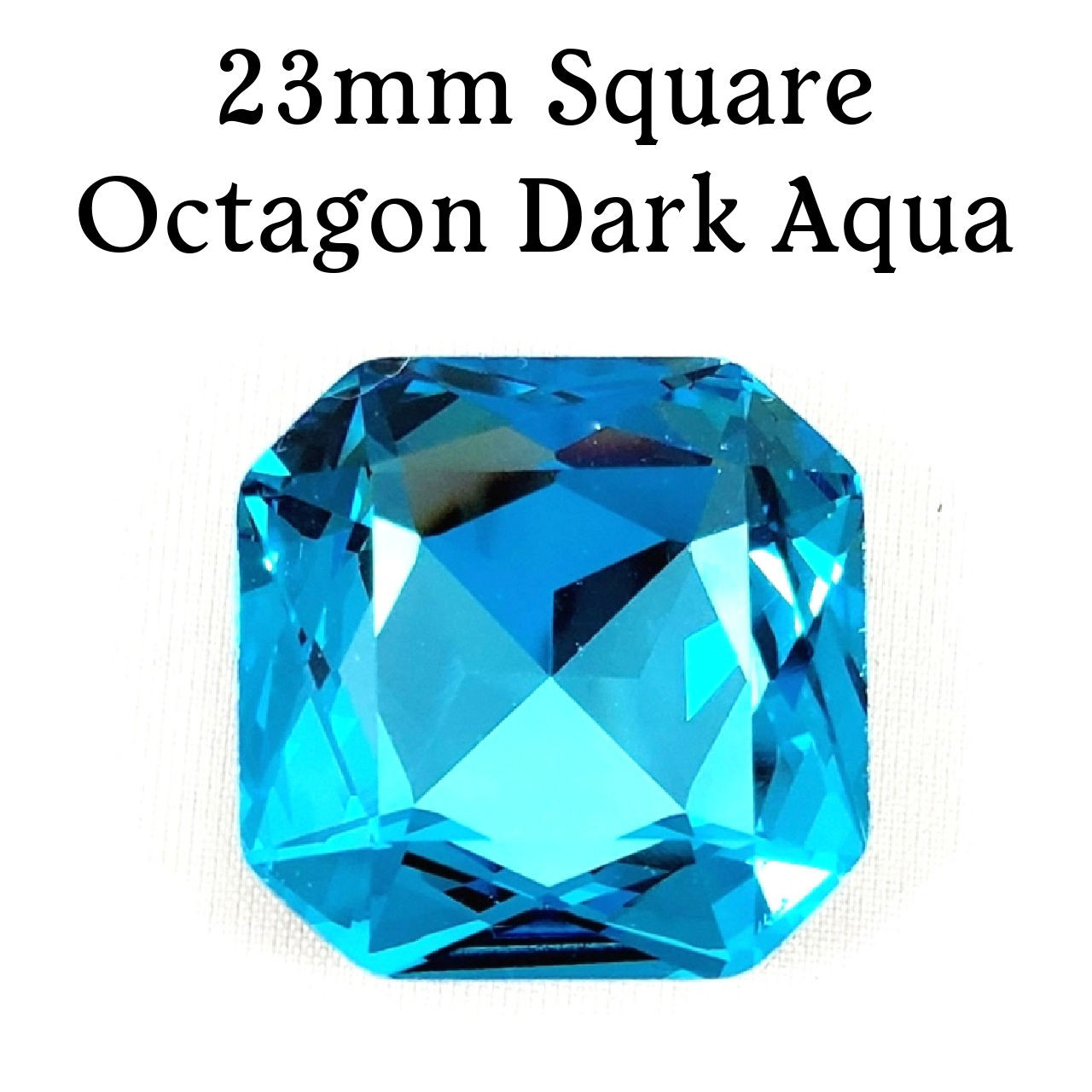 23mm Dark Aqua Square Octagon (1 Piece)