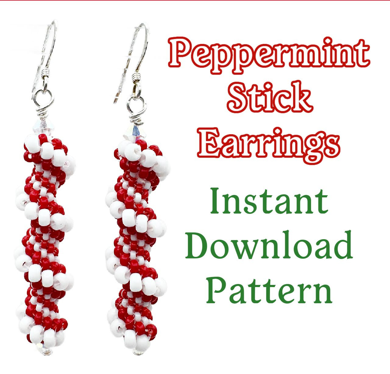 Peppermint Earrings Instant Download Pattern