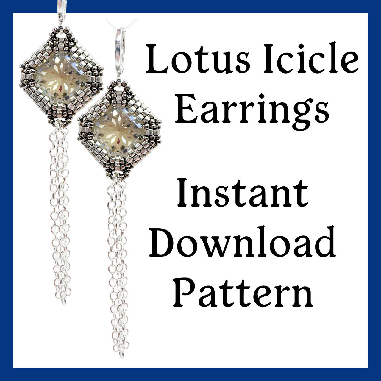 Crystal Icicle Earrings Instant Download Pattern