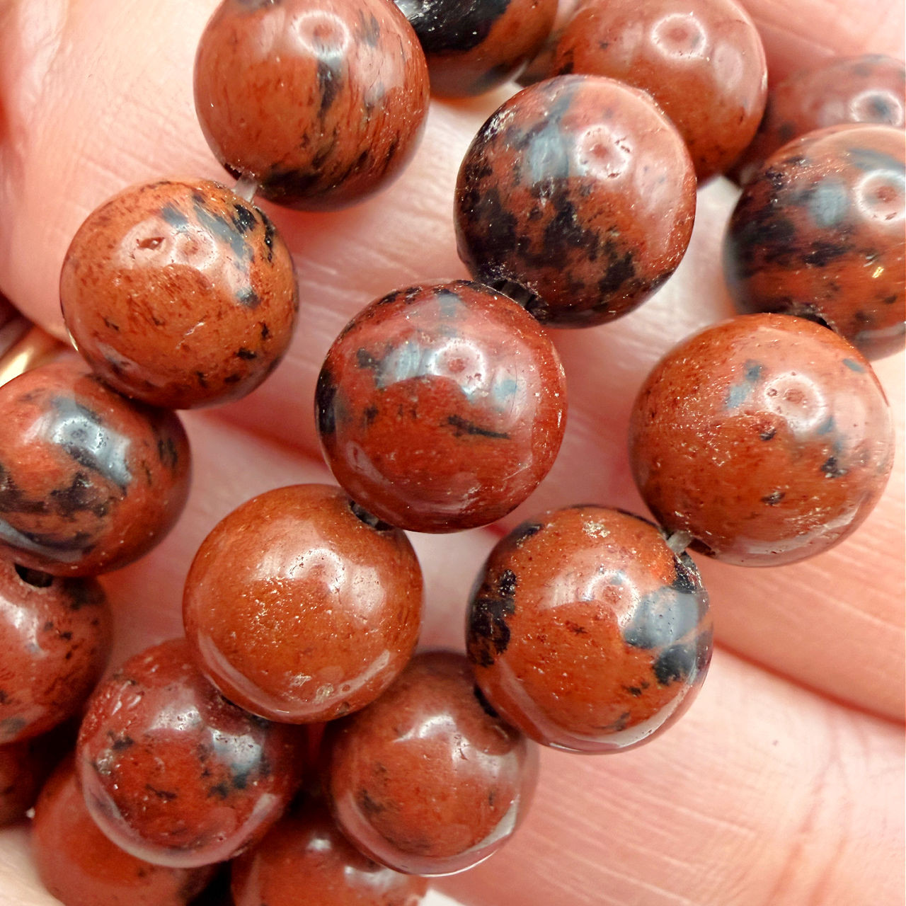 8mm Mahogany Obsidian Strand - 6 Inch Strand