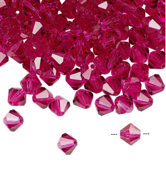 6mm Fuchsia Preciosa Bicone (12pk)