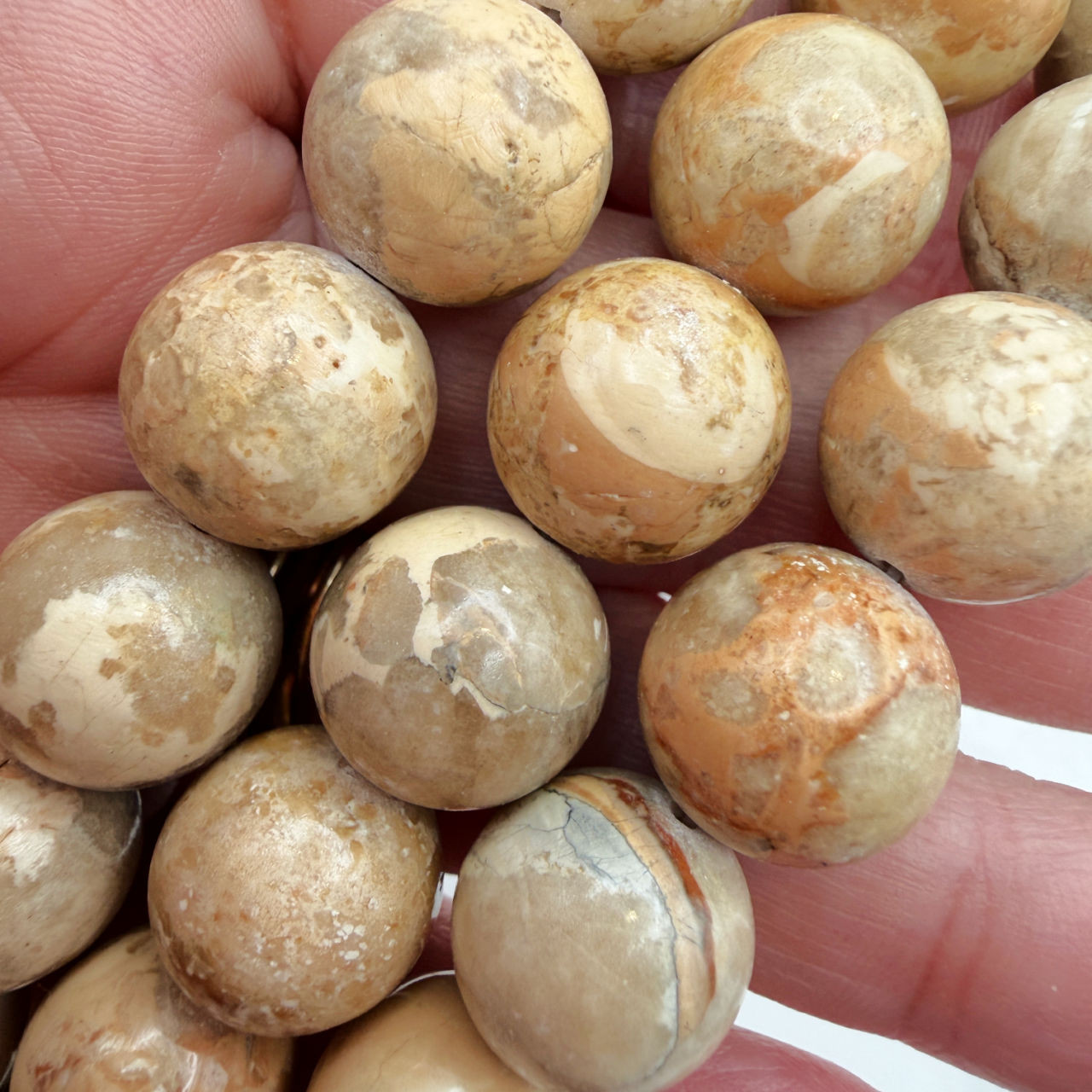 12mm River Stone Round Strand (14 Bead Strand)