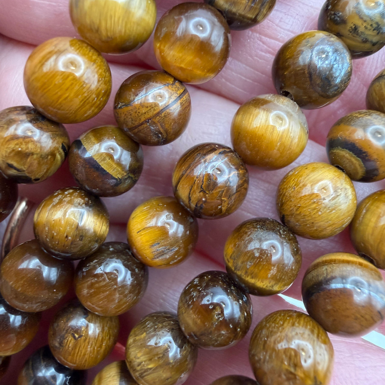 8mm Tiger Eye Round Strand (25 Bead Strand)