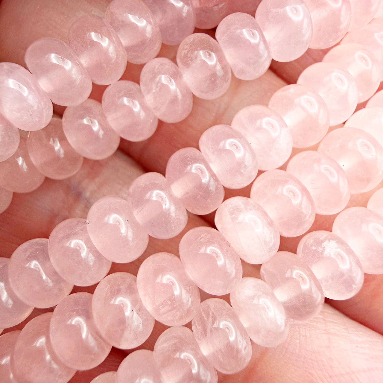 6x4mm Rose Quartz Roundel (52 Bead Strand)