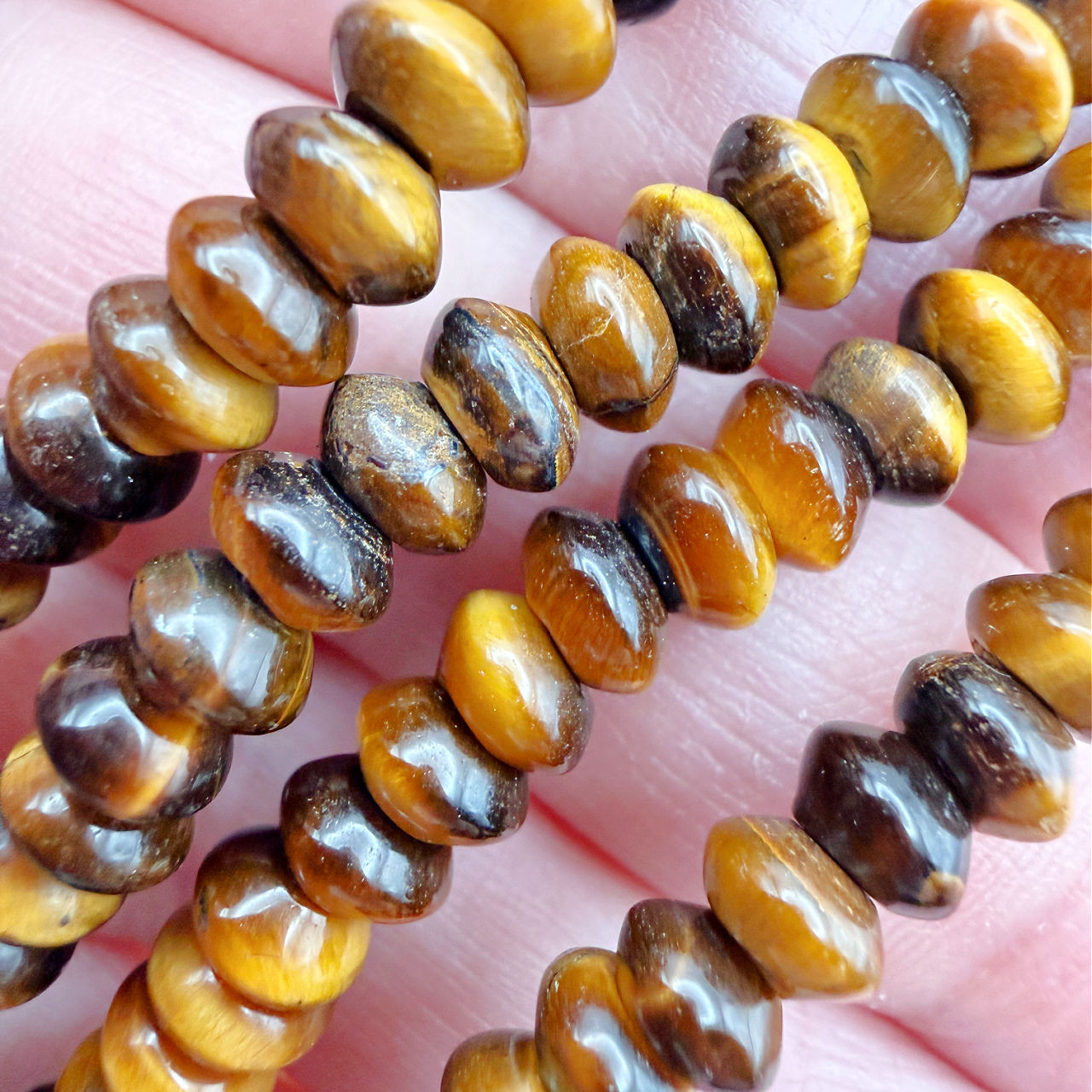 6x4mm Tiger Eye Roundel Strand (56 Bead Strand)