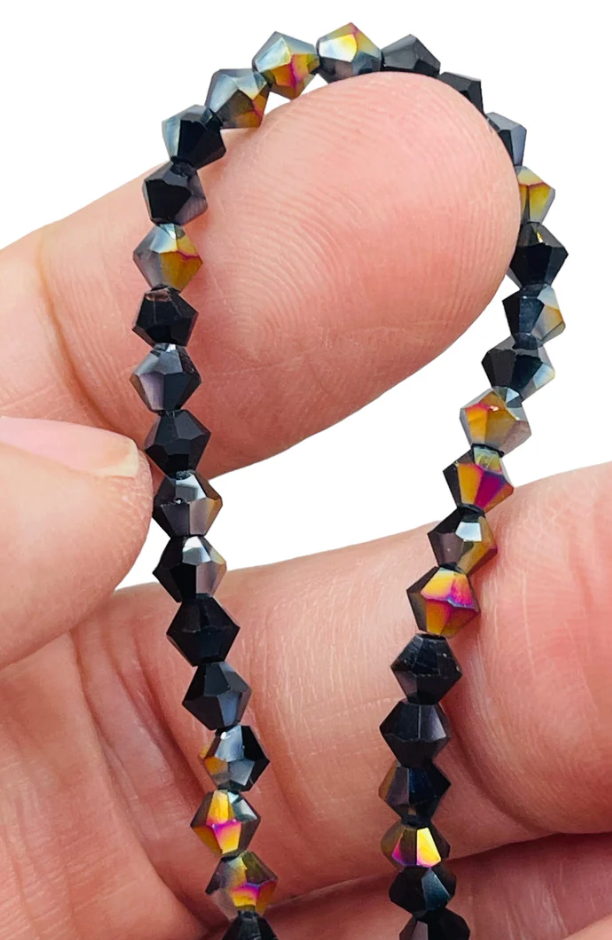 4mm Jet Violet Dream Thunder Polish Bicone (140pc) 4BI26VD