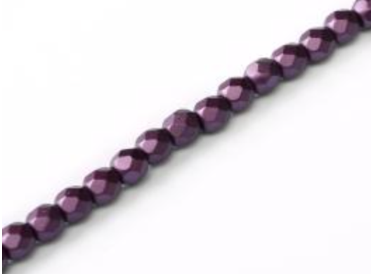 4mm Pastel Bordeaux Fire Polish Beads (50pk)
