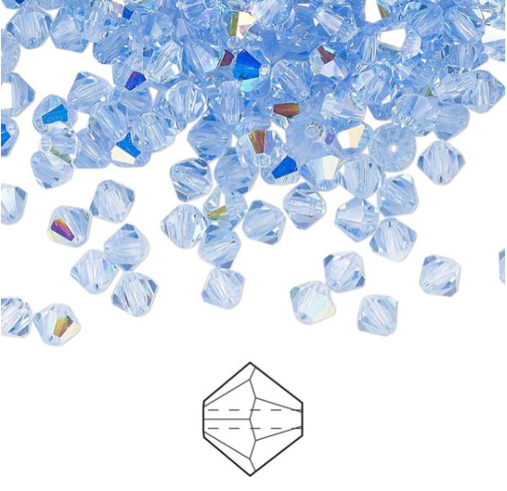 4mm Light Sapphire Preciosa Bicone (12pk)