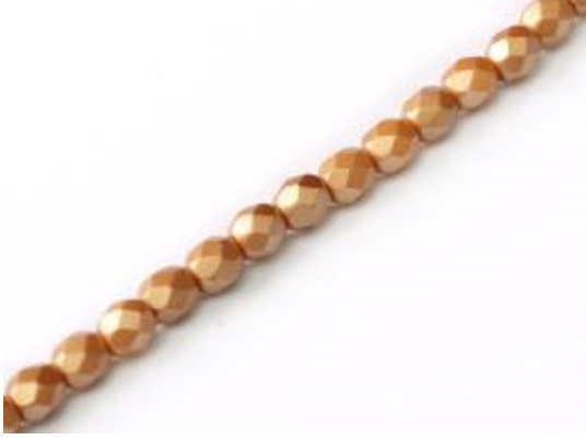 4mm Pastel Amber Fire Polish Beads (50pcs)