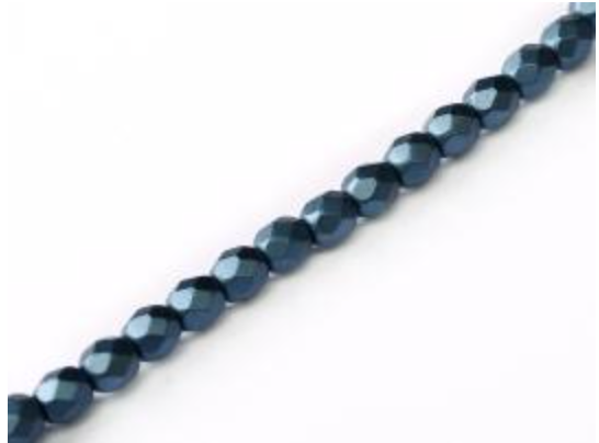 4mm Pastel Montana Blue Fire Polish Beads (50pcs)