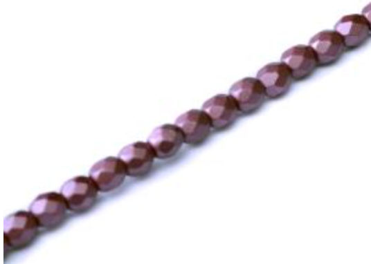 4mm Pastel Burgundy Polish Beads (50pcs)