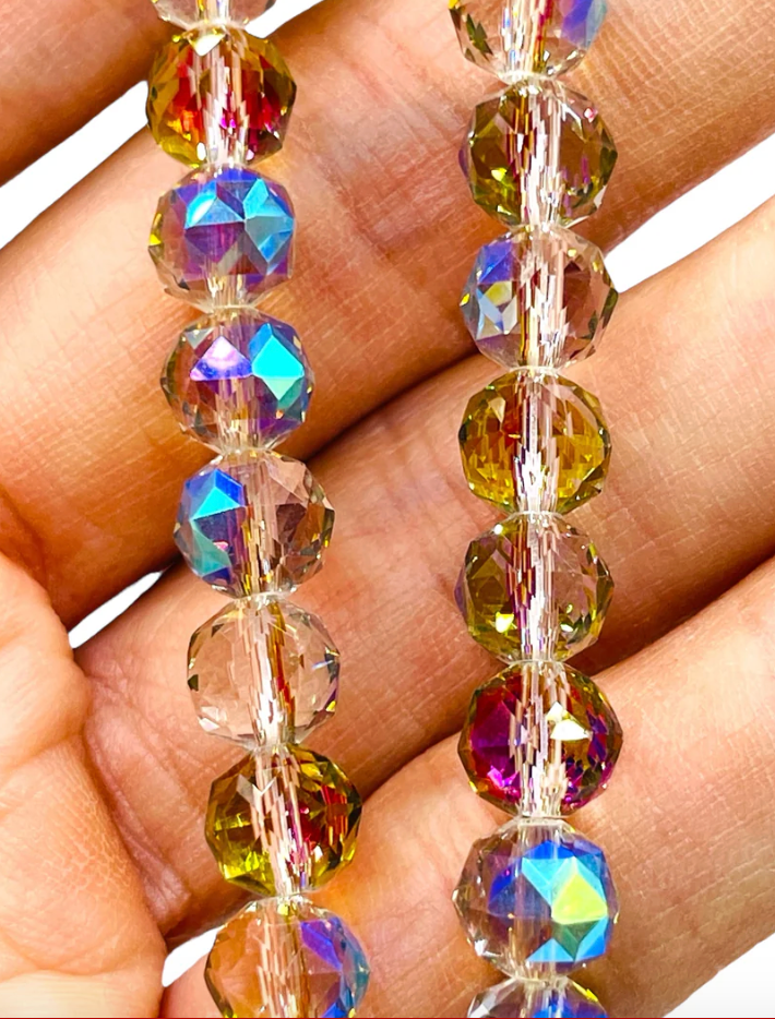 8mm Green Blossom Star Cut Rounds 27pcs