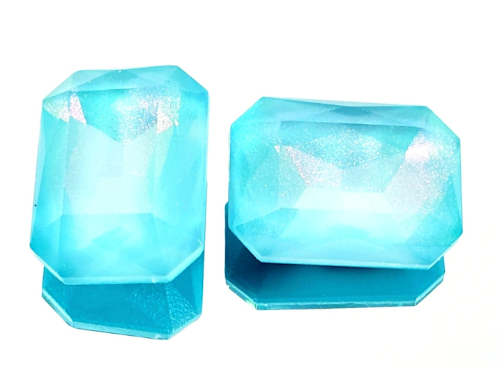 18x13mm Aqua Aurora Crystal Rectangle