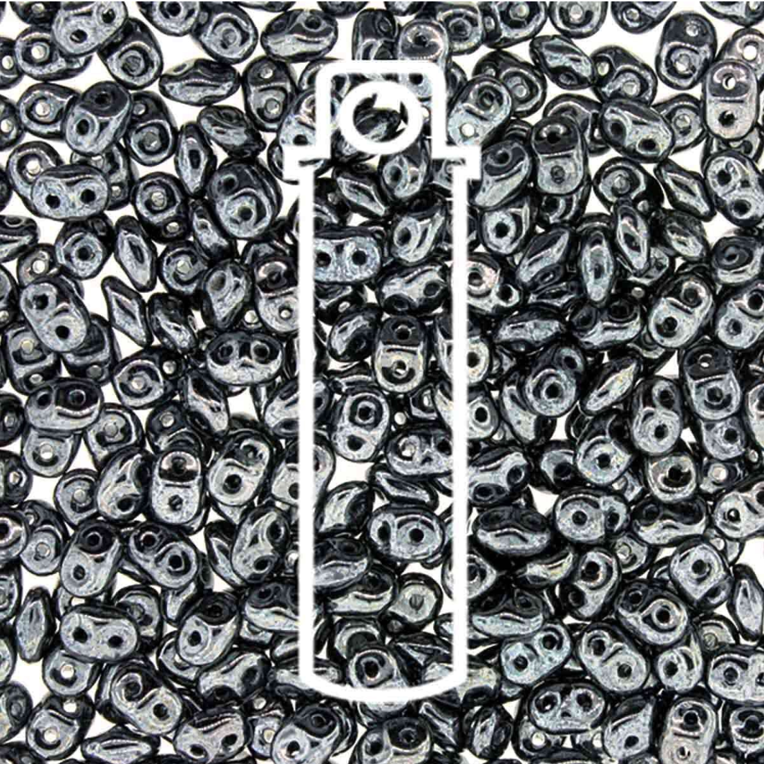 2x4mm Jet Hematitte Mini Duo (8g) DU0423980-14400