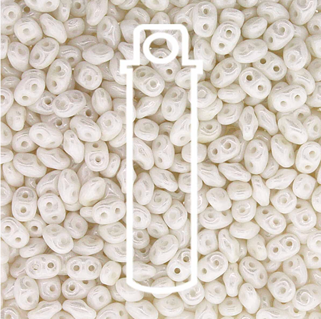 2x4mm Chalk White Luster Mini Duo (8g) DU0403000-14400