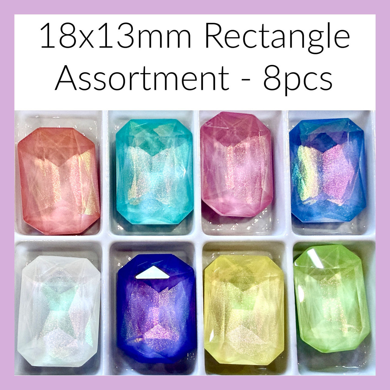 18x13mm Rectangle Assortment - 8 pieces