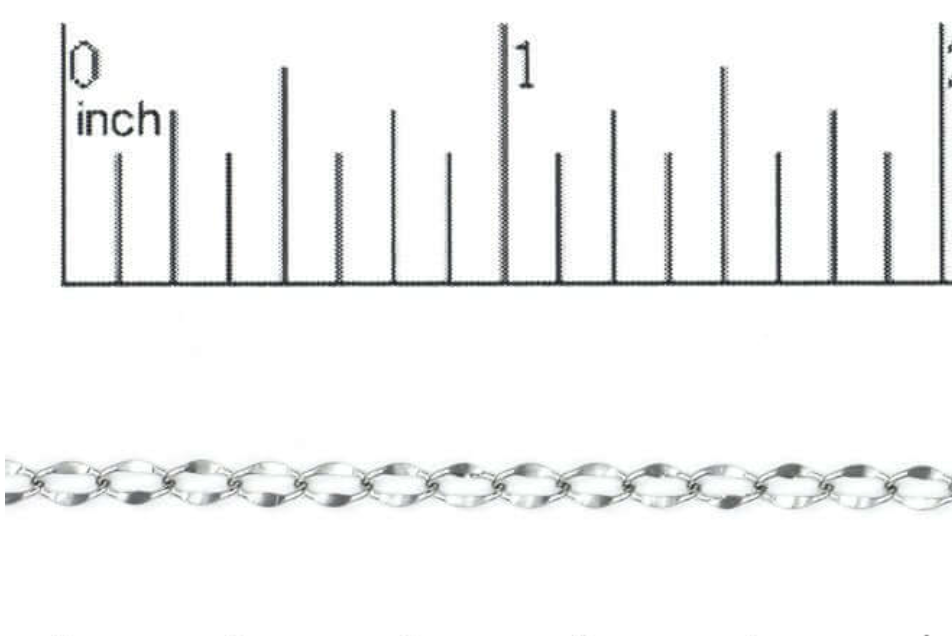 4mm x 2.6mm Flat Oval Stainless Steel Curb Chain (36 Inch Piece)