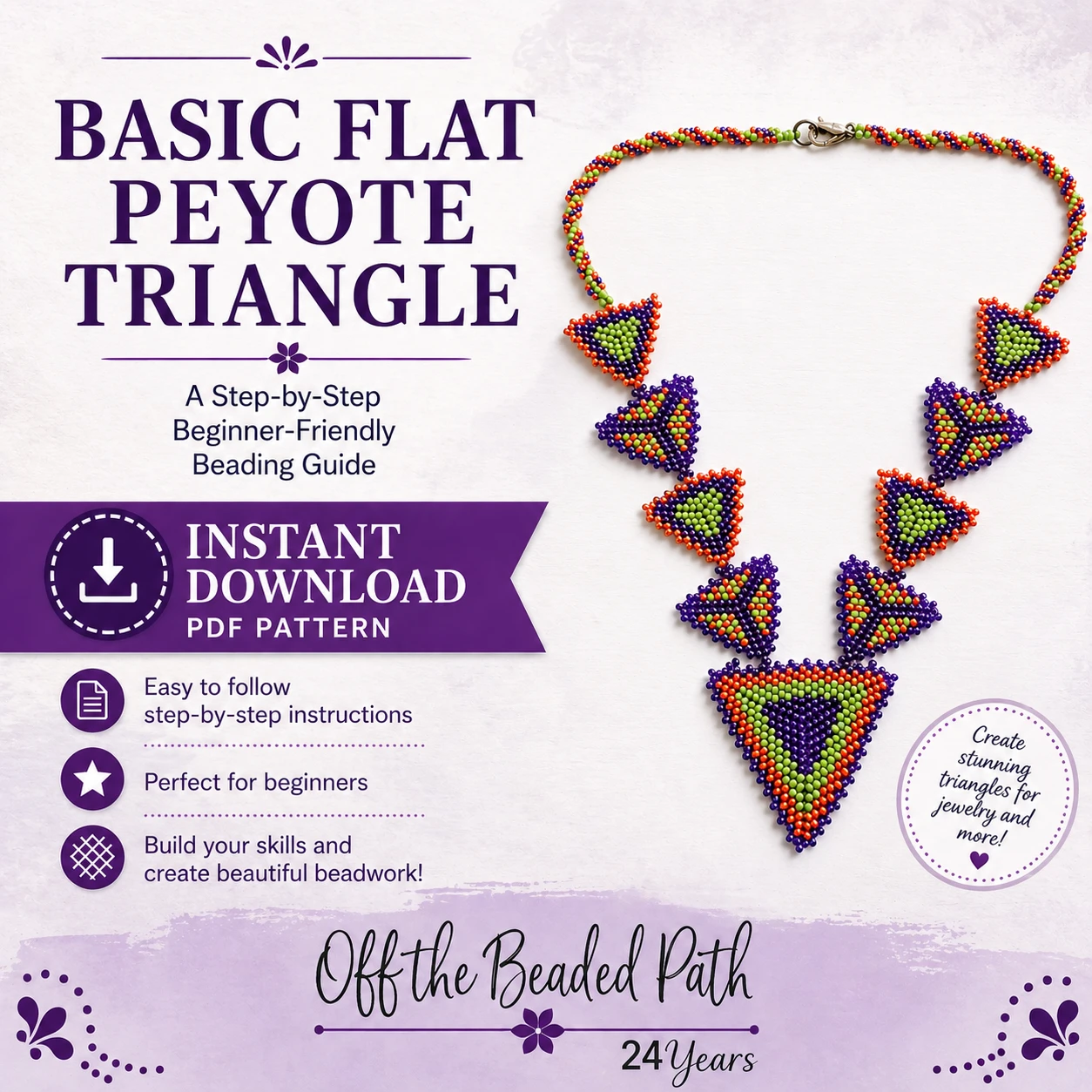 Basic Flat Peyote Triangle PDF Pattern