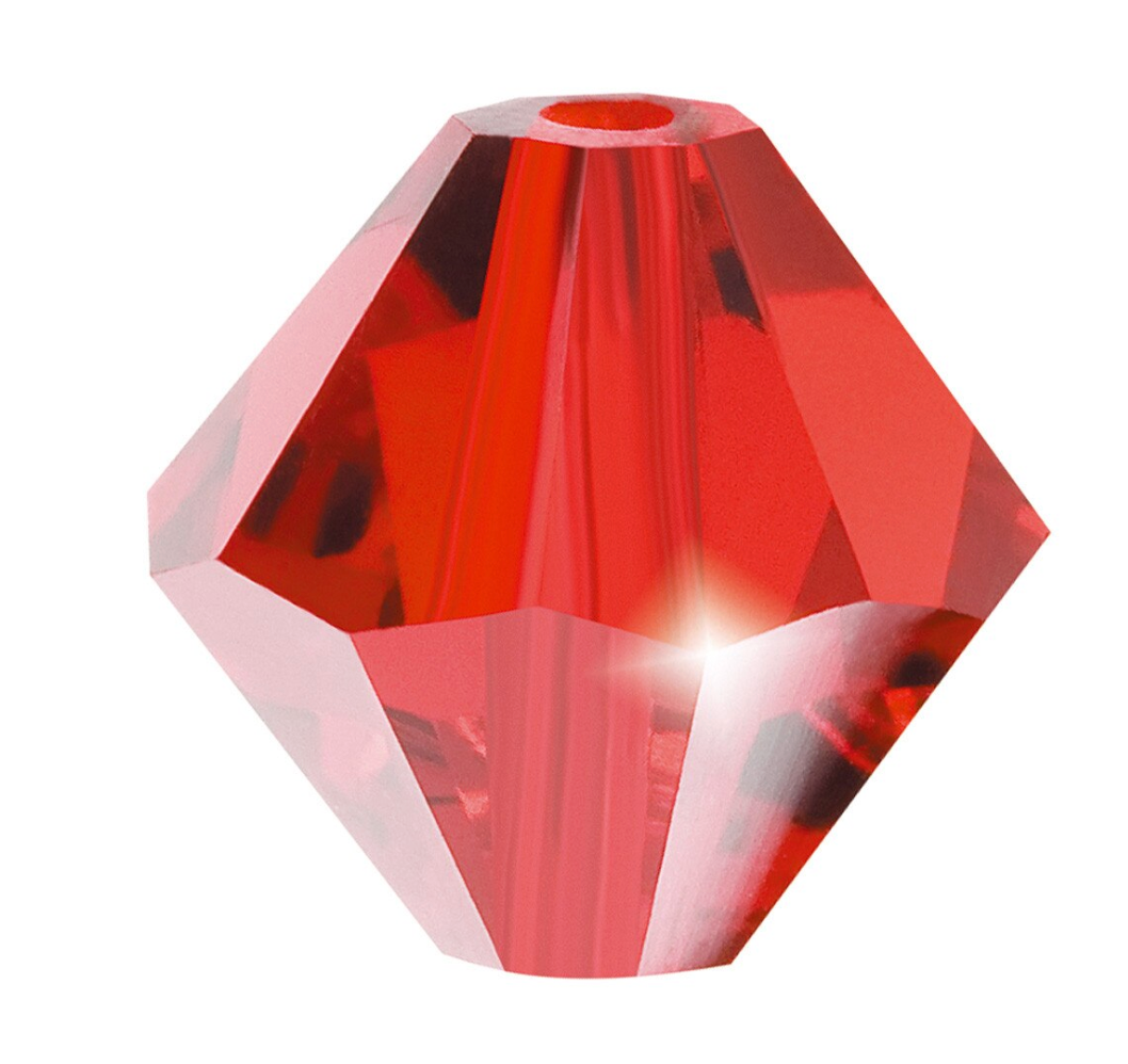 4mm Light Siam Preciosa Bicone 12pk
