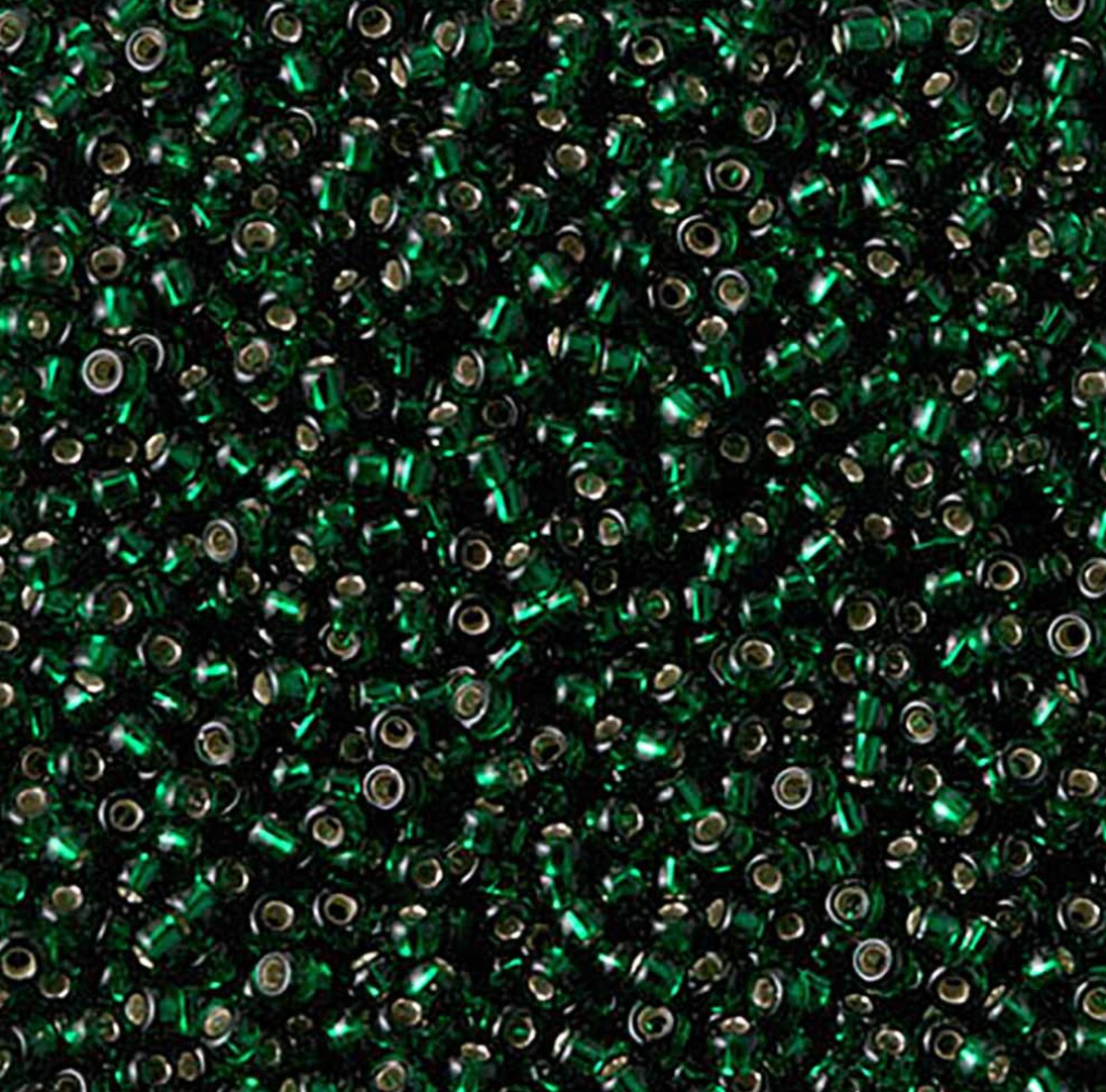 11/0 Silver Lined Dark Emerald Miyuki 11-27 (22g)