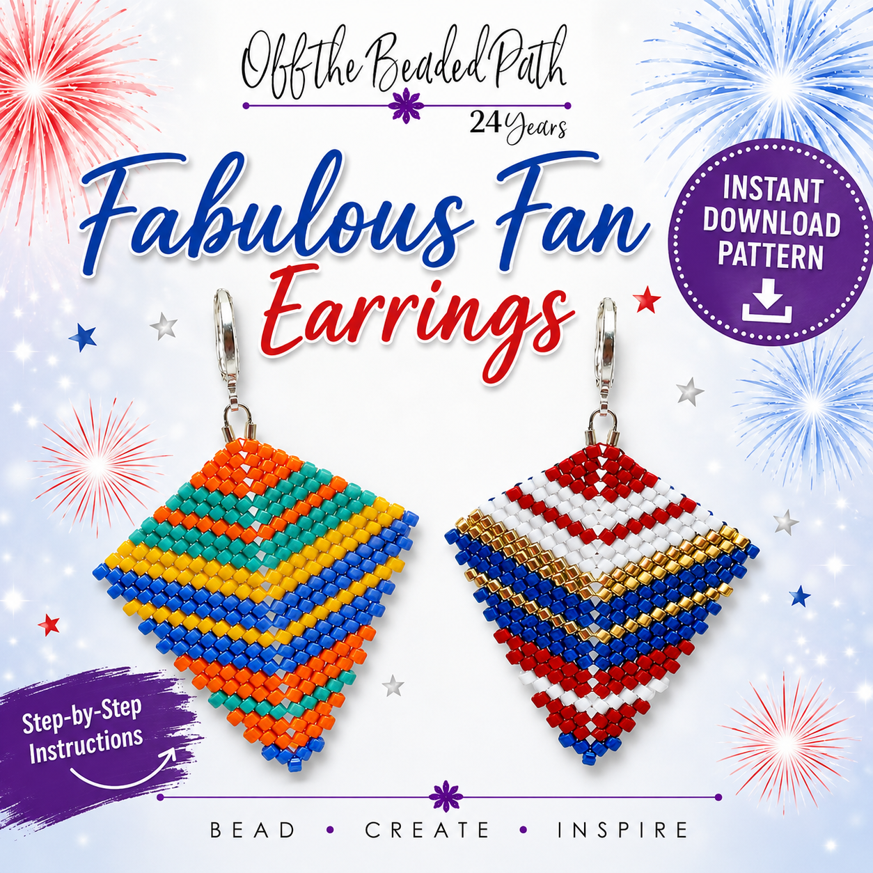 Fabulous Fan Earrings Instant Download Pattern