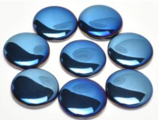 14mm Jet Blue Flare Full Extra Low Cabochon (1 Piece)
