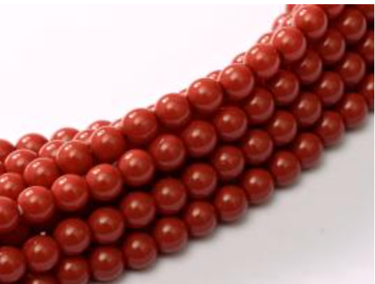 4mm Dark Coral Fiesta Pearls (100pk) #48158