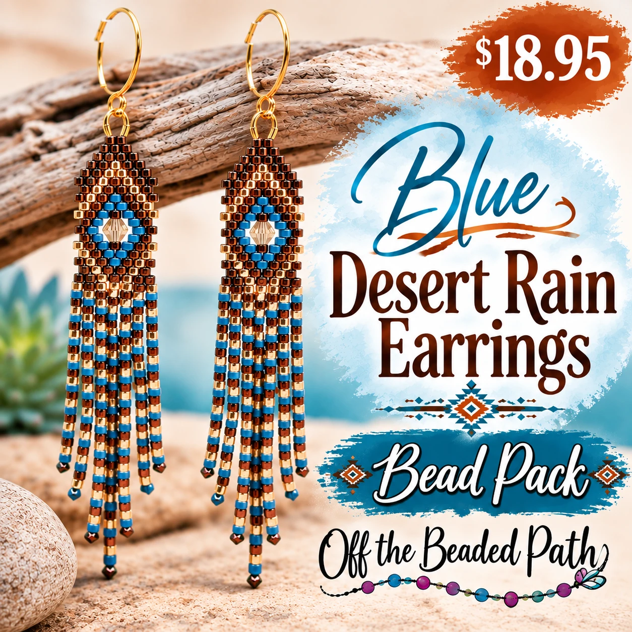 Blue Desert Rain Earring Bead Pack