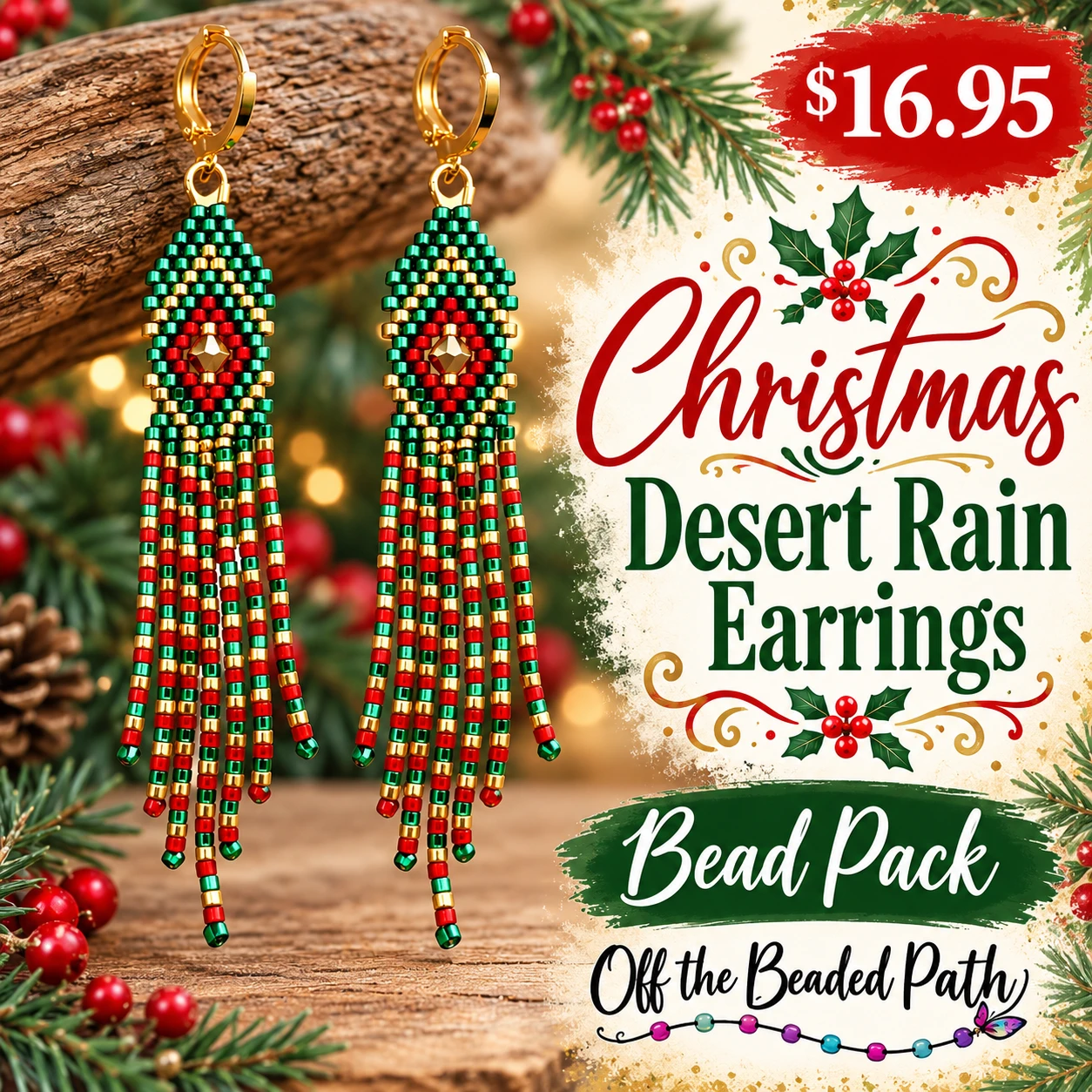 Christmas Desert Rain Earring Bead Pack