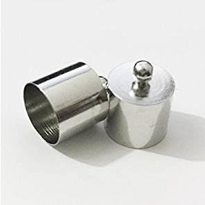 12x15mm Rhodium Plated Glue In End Caps (2pk)