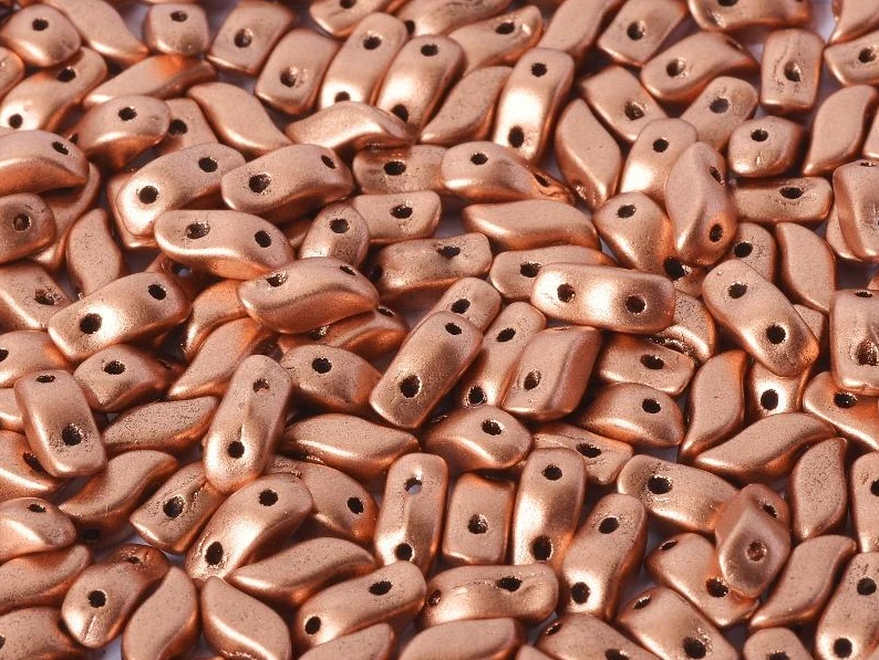 3x7mm Vintage Copper Storm Duo Beads (50 Beads)