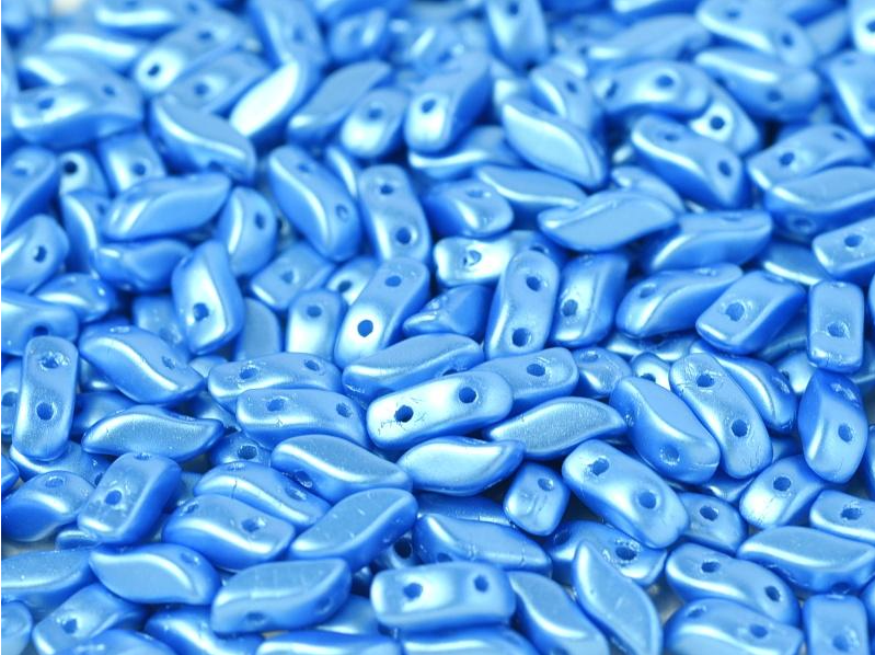 3x7mm Pastel Turquoise Storm Duo Beads (50 Beads)